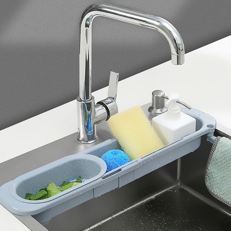 TNB Telescopic Sink Holder Adjustable Drainer Sink ถาดฟองน้ําสบู่ Rack ชั้นวางผ้า