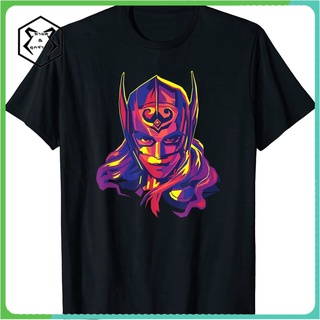 แขนสั้นcrew neckเสื้อยืด พิมพ์ลาย Marvel Thor Love and Thunder Jane Foster Big Face สําหรับผู้ใหญ่cartoonS-XXXXL