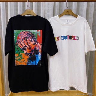 CZH เสื้อยืดแขนสั้น Travis Scott Astro World หลายสี SML