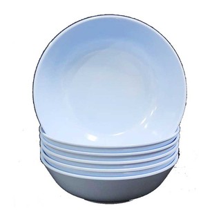 🔥HOT🔥 เอโร่ ชามเมลามีน สีฟ้า ขนาด 6 นิ้ว แพ็ค 6 ใบ aro Melamine Bowl 6" Blue x 6 Pcs