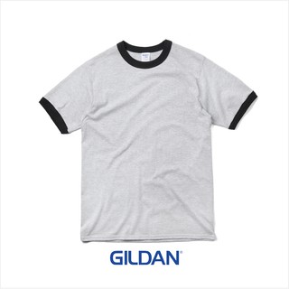 เสื้อกุ๊นแขน Gildan Ringer T-Shirt สีเทา-ดำ