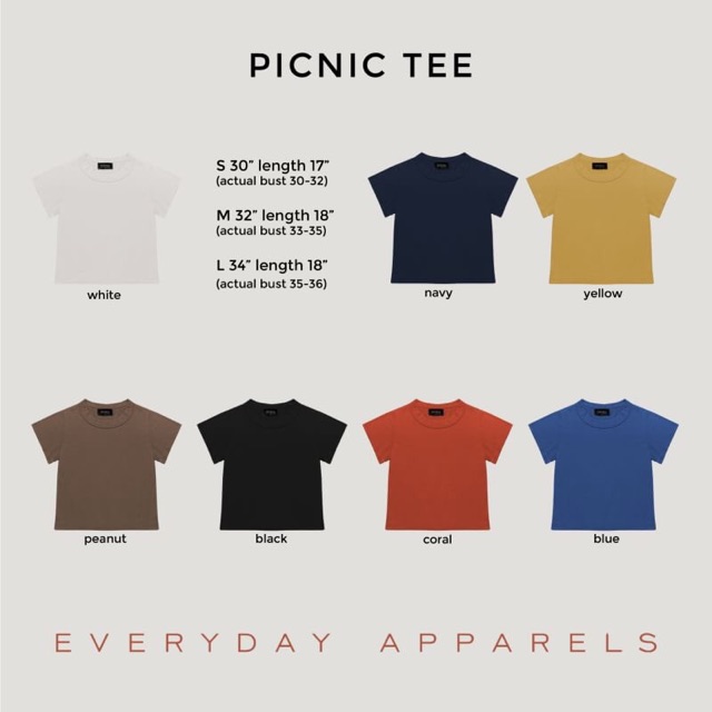 EVERYDAY APPARELS เสื้อยืดผ้าบาง picnic tee