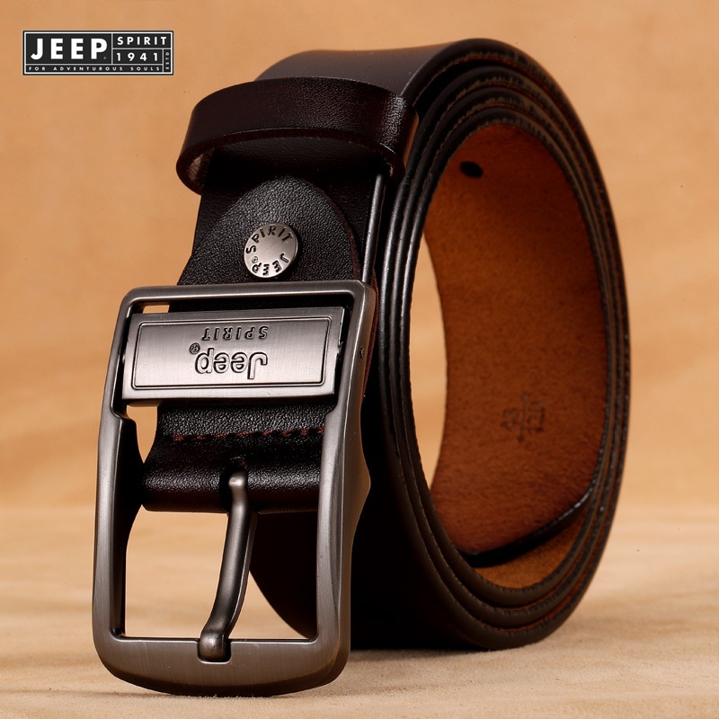 Jeep SPIRIT 1941 ESTD เข็มขัดหัวเข็มขัดเข็มหนังสองชั้นสําหรับผู้ชาย - รูปที่ 2