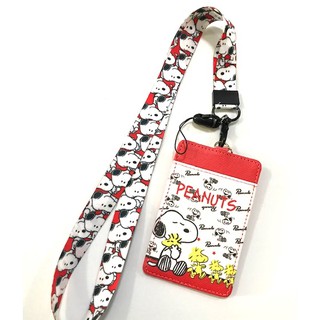 SNOOPY  RED     สายคล้องคอ สายคล้องบัตร ที่ใส่บัตร ซองใส่บัตร พร้อมสายคล้องคอ ลาย  SNOOPY  RED  สนูปปี้  แดง  B1SM4  MNN