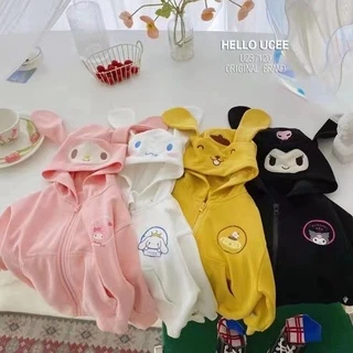 เสื้อกันหนาว ฮู้ดเด็ก ลายการ์ตูน มี 4 สี แขนยาว ด้านในผ้าสำลี แบบมีหมวก ผ้าเนื้อดี นุ่ม กันลม กันแดด กันหนาว สินค้าในไทย