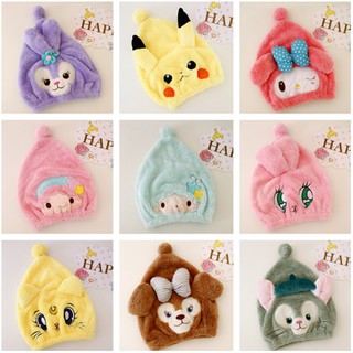 1pc cartoon cute Cinnamoroll pudding dog melody Duffy Stella cat shower bathing cap kerchief stuffed toy girl gift