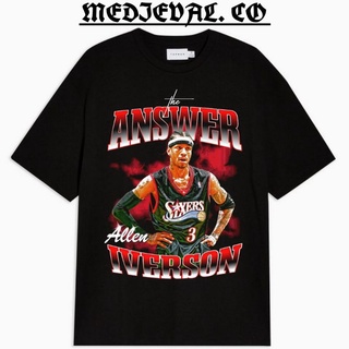 เสื้อยืด พิมพ์ลาย Nba THE ANSWER BASKET ALLEN IVERSON LAKERS VINTAGE DISTRO TEE 24S สีดํา สําหรับผู้ชาย ผู้หญิง