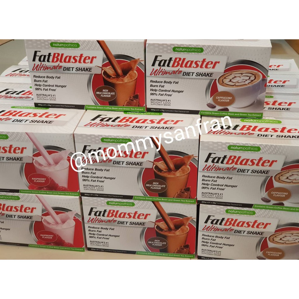 โปรตีนลดน้ำหนักออสเตรเลีย FatBlaster Ultimate Diet Shake มี 3 รสชาติ 1 กล่องมี (21ซอง)