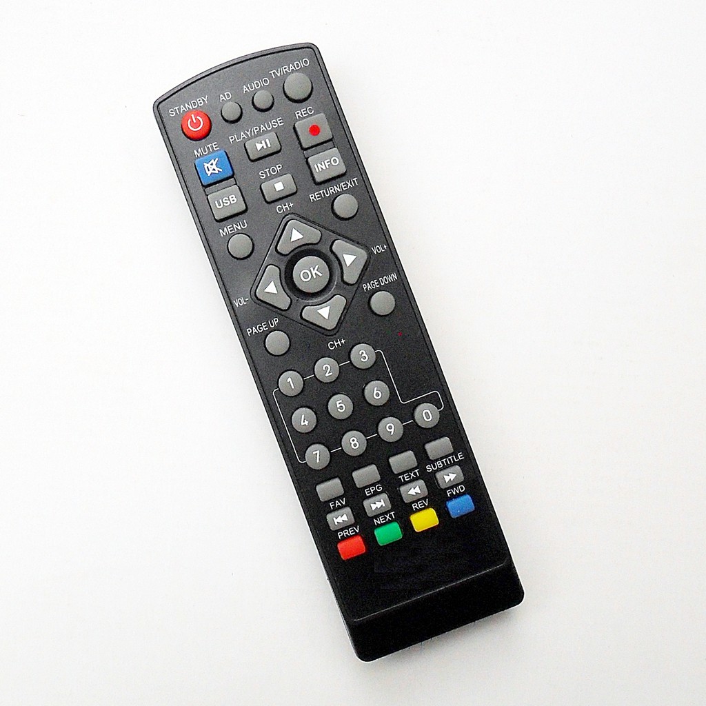 รีโมทใช้กับกล่องดิจิตอลทีวี เอเจ รุ่น DVB-90 , DVB-92 , DVB- 93 , Remote for AJ Digital TV Box