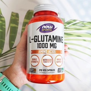 แอล-กลูตามีน L-Glutamine Double Strength 1,000 mg 240 Veg Capsules (Now Foods®)