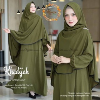 (จ่ายเงินปลายทาง) Gamis ONE SET Plain JUMBO Shari Setting HIJAB Instant WOLFIS BUSUI PREMIUM