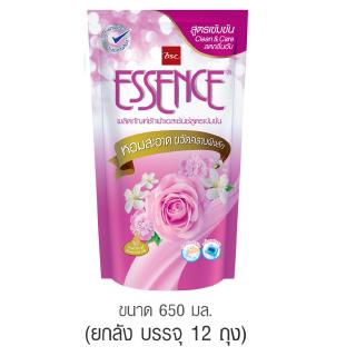 Essence  ผลิตภัณฑ์ซักผ้าเอสเซ้นซ์ สูตรเข้มข้น Clean &amp; Care (สีชมพู กลิ่น Luxury Blossom ) 650 มล. (1 ลัง บรรจุ...