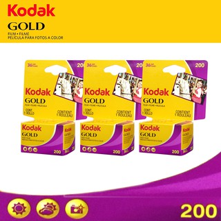 ฟิล์มสี Kodak GOLD 200 Color Negative Film แพ็ค3ม้วน (35mm Roll Film, 36 Exposures)