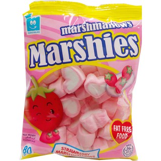 MARSHMALLOWS MARSHIES มาร์ชี่ส์ รสสตรอเบอร์รี่ มาร์ชแมลโลว์ น้ำหนัก 80 กรัม