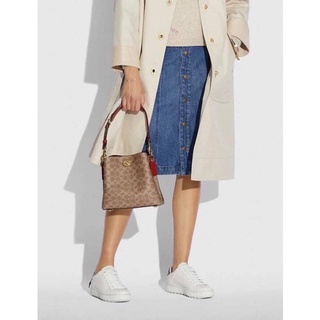 💕🥰👜งานชอป พร้อมส่ง  NEW Coach C3890 Willow Shoulder Bag in Signature  งานshop ทรงสวยมากกก