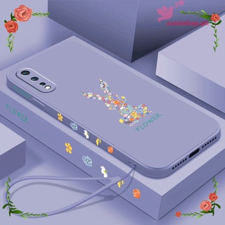 เคส Huawei Y5p Y6p Y7p Y9s Y9 Prime 2019 Y9 2019 เคสโทรศัพท์ ซิลิโคน TPU นิ่ม เรียบง่าย ดอกไม้ กระต่าย ขอบตรง เคสป้องกัน