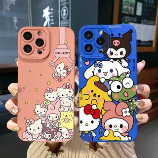 เคสโทรศัพท์มือถือ ขอบสี่เหลี่ยม ป้องกันเต็มเครื่อง ลาย Kuromi My Melody HelloKitt สําหรับ OPPO Reno7 4G Reno6 Reno8 Z 5G Reno5 F 7 Lite