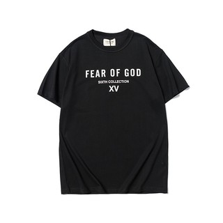 Essentials เสื้อยืดลําลอง ผ้าฝ้าย แขนสั้น คอกลม พิมพ์ลายตัวอักษร FEAR OF GOD FOG Season 6Letter ทรงหลวม สําหรับผู้ชาย ผู