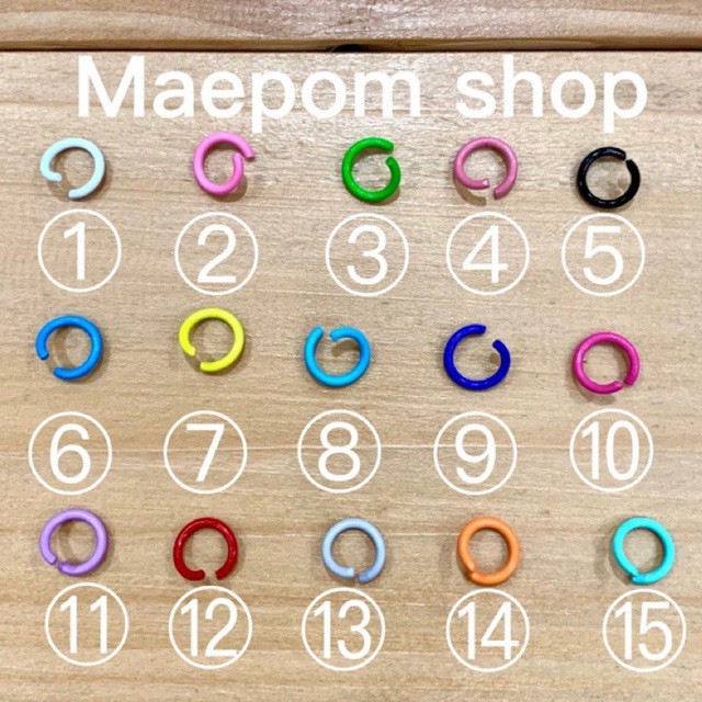 ห่วงพวงกุญแจ แบบสี ขนาด8มิล 15ชิ้น/14บาท สั่ง2แพ็ค ราคา12บาท/แพ็ค เลือกสี,คล่ะสีได้