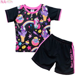 My Little Pony ชุดเซตเด็ก ชุดเสื้อกางเกงสปอร์ต ชุดเด็กผู้หญิง ลายโพนี่ จาก NADreams สีดำ