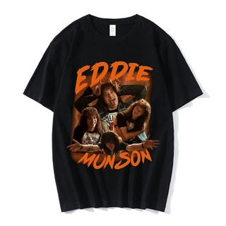 เสื้อยืดผ้าฝ้าย 100% พิมพ์ลายกราฟิก Stranger Things 4 Eddie Munson สไตล์ฮิปฮอป ฮาราจูกุ สตรีท สําหรับผู้ชาย และผู้หญิงS-