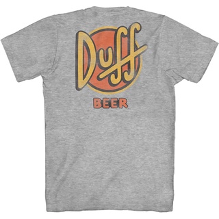 [100% Cotton] เสื้อยืดลําลอง แขนสั้น พิมพ์ลายกราฟฟิคโลโก้ The Simpsons Duff Beer ขนาดใหญ่ สีดํา พลัสไซซ์ XS-3XL สําหรับผ