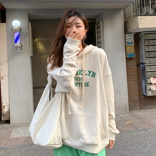 Suxi เสื้อกันหนาว แขนยาว มีฮู้ด พิมพ์ลายตัวอักษร ทรงหลวม ลําลอง แฟชั่นฤดูใบไม้ร่วง สําหรับผู้หญิง