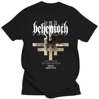 ROUNDคอลูกเรือNeckเสื้อยืด ลาย Behemoth Tour 2021-2021 สีดํา 2021-4XL