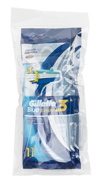 GILLETTE ยิลเลตต์ มีดโกน บลู ทรี ซิมเปิล 1 ด้าม x 3 แพ็ค blue Simple 3