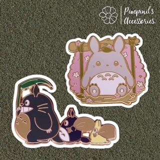 🇹🇭 พร้อมส่ง : เข็มกลัดเซ็ทแก๊งโทโทโร่ จิบลิสตูดิโอ | Totoro Gang ( Ghibli Studio ) Enamel Brooch Pin Set.