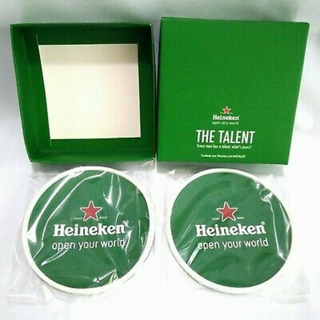 ของสะสมเหล้าเบียร์ ที่รองแก้วไฮเนเก้น ในกล่องบรรจุ 2 ชิ้น/ชุด Heineken Beer Coaster The Talent Series