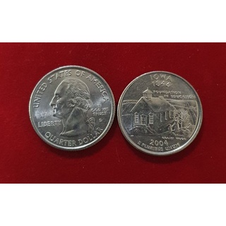 เหรียญ25เซ็นต์Quarter Dollarประเทศสหรัฐอเมริการัฐไอโอว่าปี2004