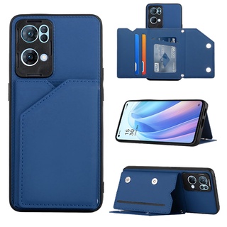 เคสหนัง ฝาพับแม่เหล็ก พร้อมช่องใส่บัตร กันกระแทก สําหรับ OPPO Reno 7 Pro 5G Reno 7 Reno7 Pro