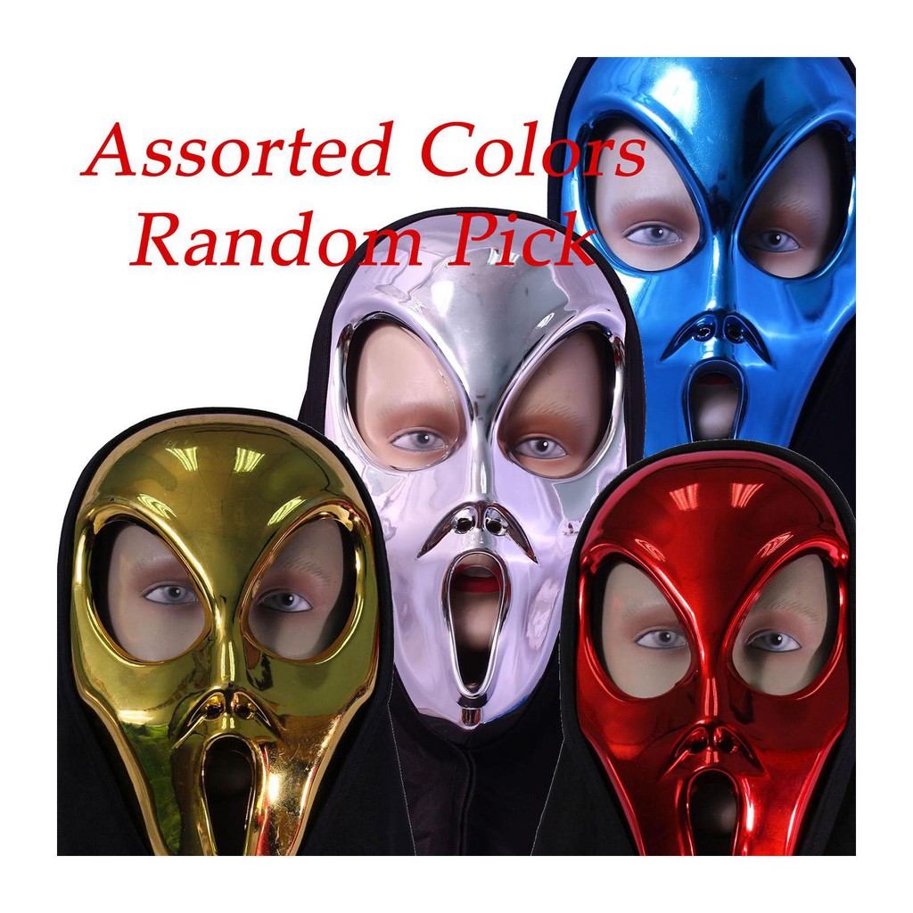 หน้ากากชุบฮาโลวีน Partyforte มีฮู้ด - Scream Alien (คละสี)