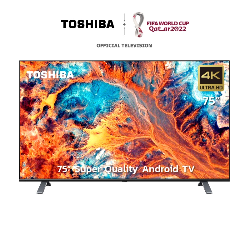 TOSHIBA Android 4K UHD TV รุ่น 75C350KP ขนาด 75 นิ้ว รับประกันศูนย์ 3 ปี HDR10 Google Assistant Smart tv สมาร์ททีวี