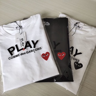 Play เสื้อยืดแขนสั้นลําลอง คอกลม ปักลายโลโก้ ทรงหลวม ขนาดใหญ่ แฟชั่นสําหรับผู้ชาย และผู้หญิง S-5X