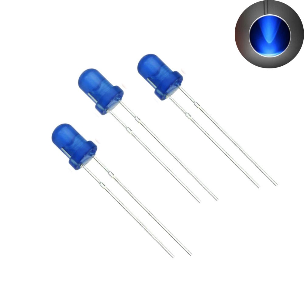 Diode LED หลอด Led ไดโอด Diy ต่อวงจรไฟฟ้า 10 ดวง (สีน้ำเงิน