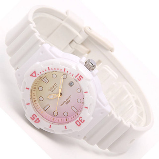 Win Watch shop Casio นาฬิกาข้อมือผู้หญิง รุ่น LRW200H4E2 สายเรซิ่น สีขาว หน้าปัดชมพูสุด Cute ประกันสินค้า 1 ปีเต็ม