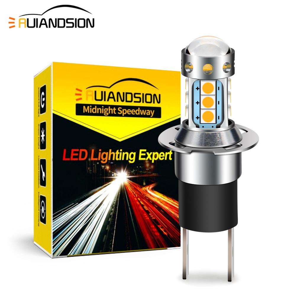 Ruiandsion หลอดไฟตัดหมอก H3C LED 2W 800LM 10-30V ประหยัดพลังงาน สีขาว เหลือง สําหรับรถยนต์ 1 ชิ้น