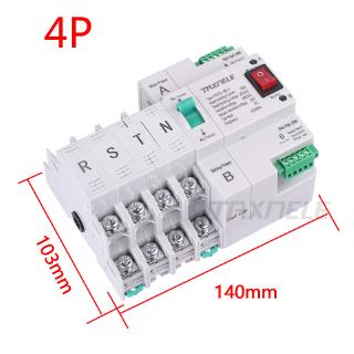 MCB ประเภทไฟฟ้าคู่สวิทช์โอนอัตโนมัติ 4P 100A ATS เบรกเกอร์สวิตช์ไฟฟ้า ATS