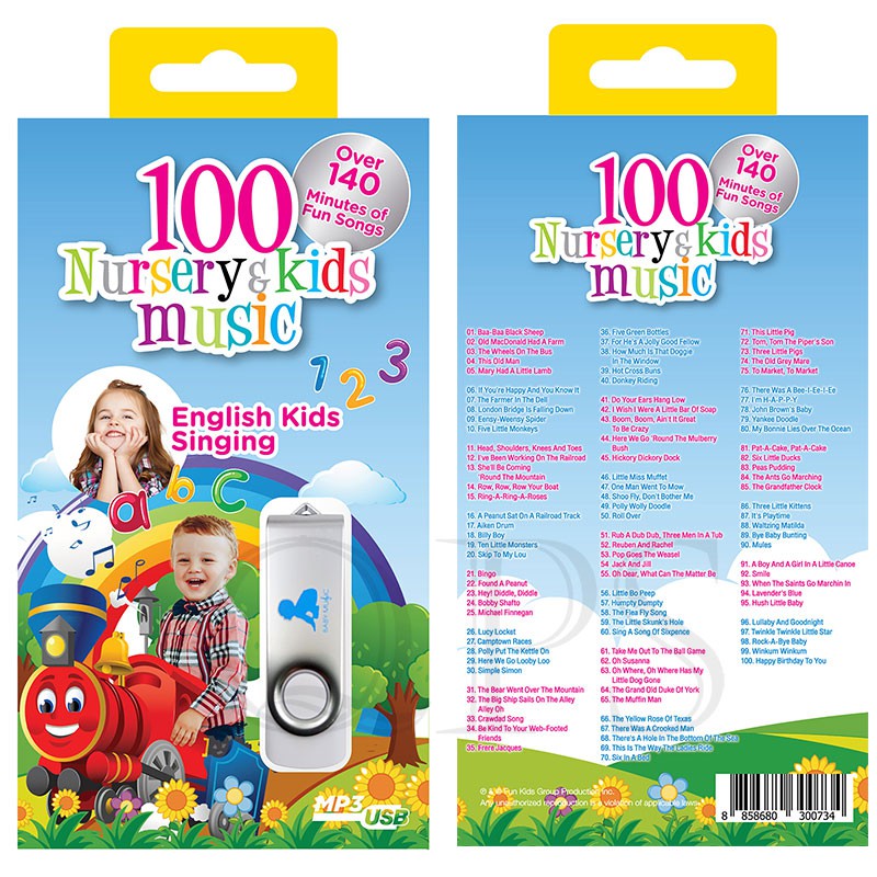 USB 100 NURSERY & KIDS MUSIC รวม 100 เพลงเด็กเพลงฮิตสนุกสนาน