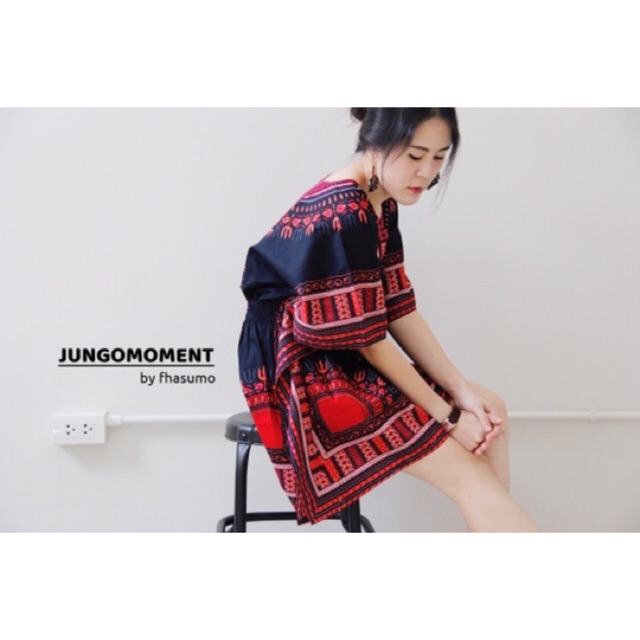 เดรสสั้น จั้มเอว  (Jungo Smock Minidress)