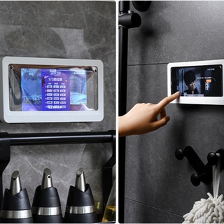 Home Wall Waterproof Mobile Phone Box Self-adhesive Holder Touch Screen Bathroom Phone Shelf