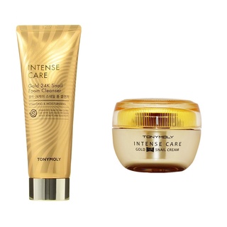 Tonymoly Intense Care Gold 24K Snail Cream 45ml / Foam Cleanser 150ml