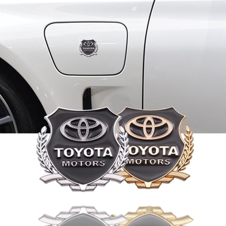 สติกเกอร์โลหะ รูปตราสัญลักษณ์ 3D สําหรับติดประตู หน้าต่างรถยนต์ Toyota 2 ชิ้น