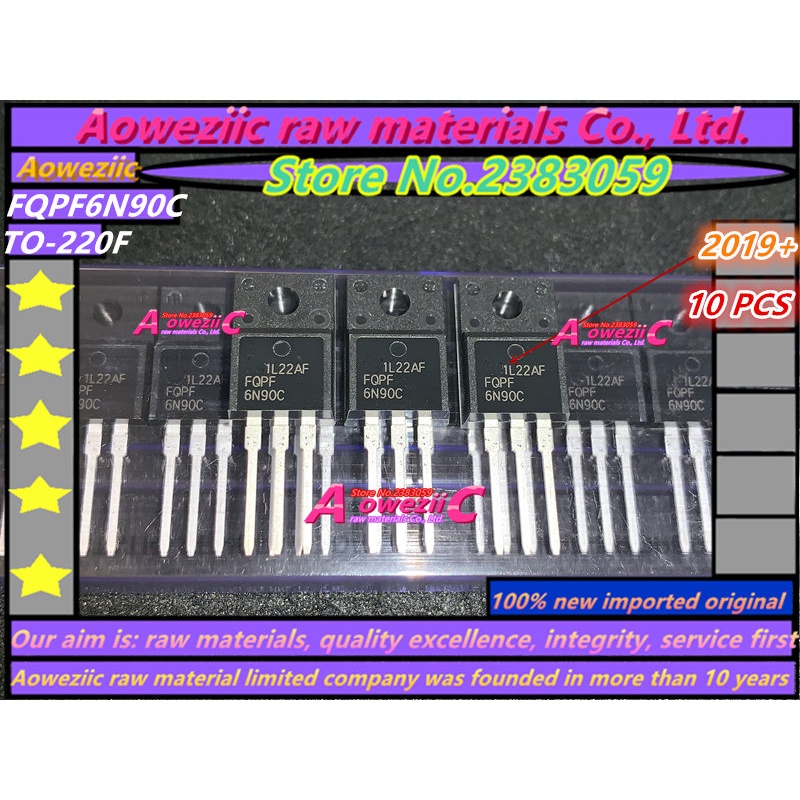 Aoweziic  2019+ 100% new imported original  FQPF6N90C 6N90  6N90C TO-220F MOS tube N channel  900V 6