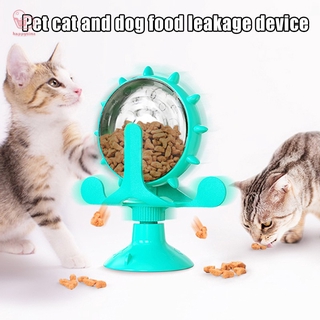 【สินค้ามีจำหน่าย】 Rotating Windmill Treat Dispenser Pet Toy Pet Supplies Cat Leaking Food Puzzle Toy For Cat Dog HT