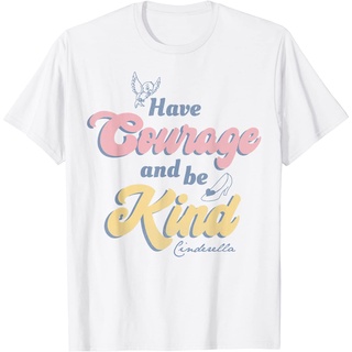 เสื้อยืด พิมพ์ลายดิสนีย์ Cinderella Have Courage And Be Kind Quote สําหรับผู้ใหญ่