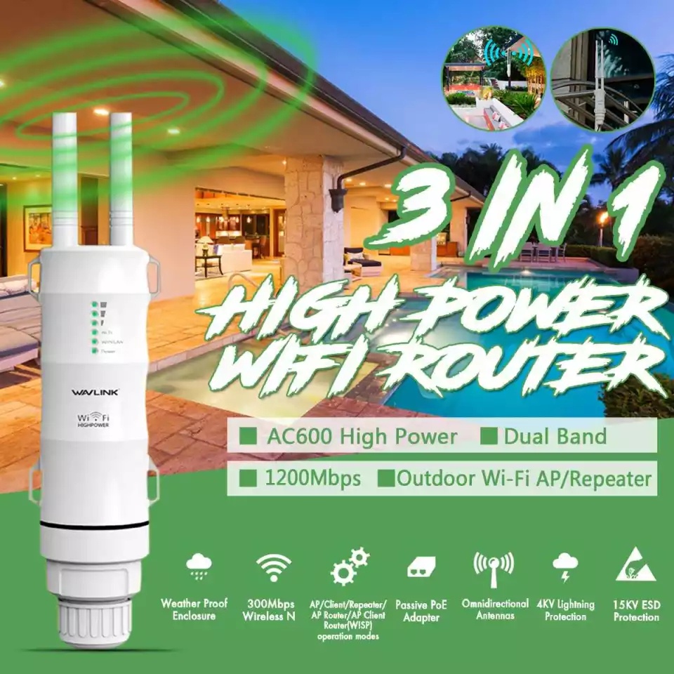 Hot Wavlink AC600 27dBm Outdoor Wifi Extender Wifi Repeater 2.4G150Mbps ...