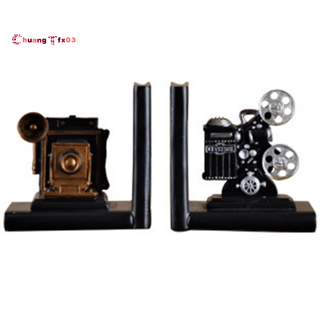 Retro Camera Bookend Movie Film Projector Black Silver Collectors Project Creative Bookcase Vintage Jewelry Study Room Study Home Decorations